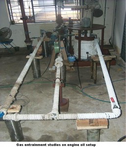 Gas entrainment studies on engine oil